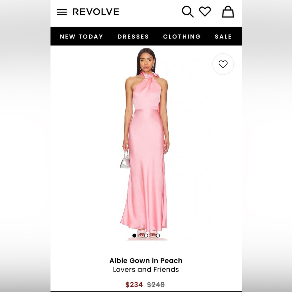 NWT REVOLVE Albie Halter Gown in Pink, size M